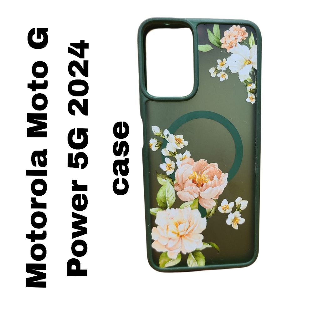 Motorola Moto G Power 5G 2024 Floral Green Case Like New